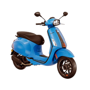 Vespa Sprint blu per noleggio a Massa Lubrense con Bike Service Sorrento, Penisola Sorrentina